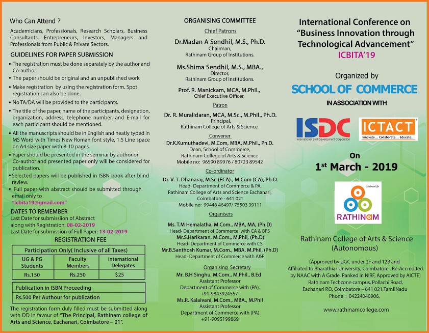 International Conference on Business Innovation Through Technological Advancement 2019
